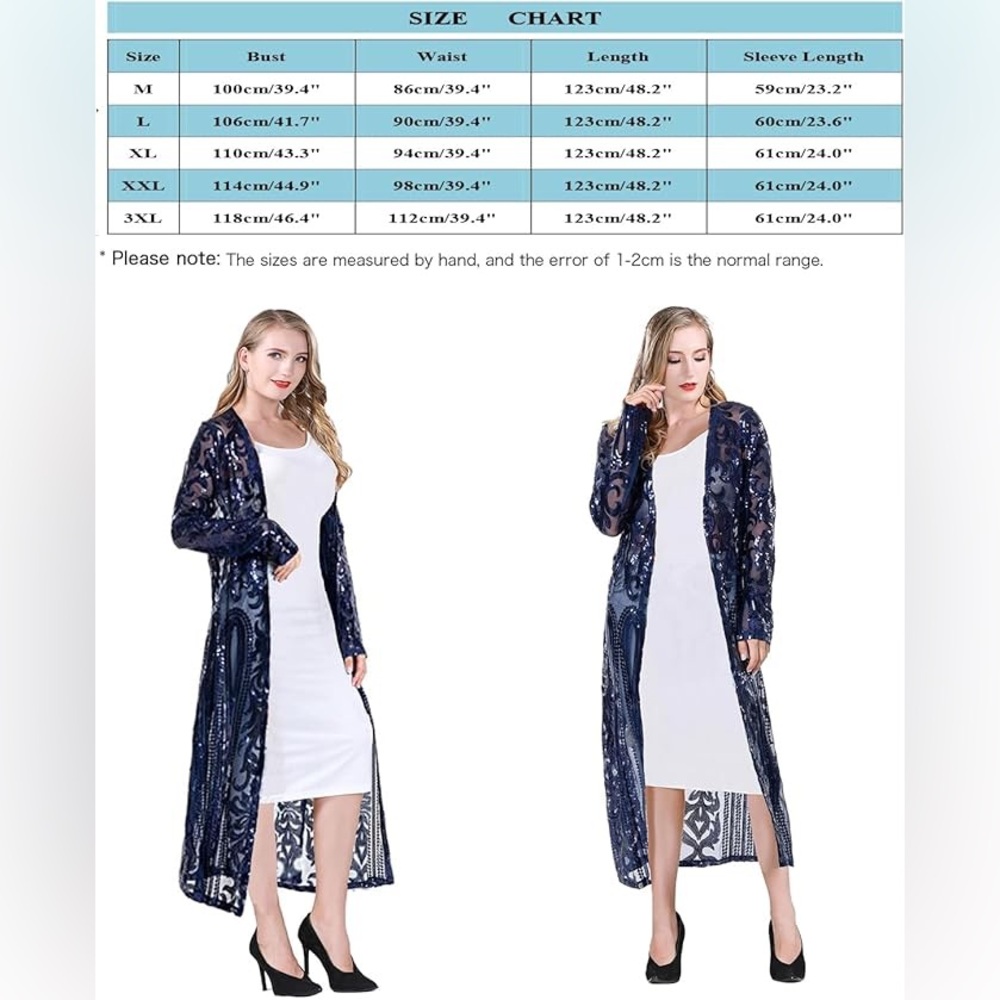 Sparkling Sequin Cover Up Loose Open Cardigan - Picture 3 of 3